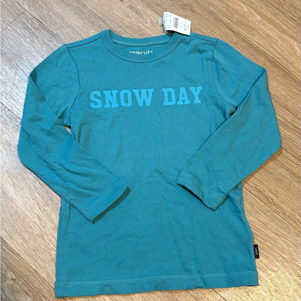 Crewcuts J.Crew Factory Boys' Long Sleeve Snow‎ Day Graphic Tee Size XXS(2-3)